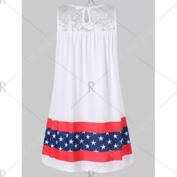 Stars and Stripes ini Sleeveless Dress - White