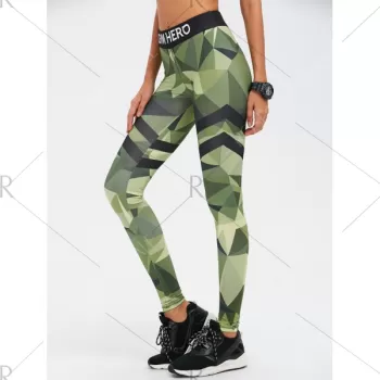 Stretchy Camo Print Yoga eggings - Camouflage Color