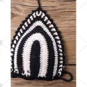 Stripe Crochet Halter Bikini Set -  One