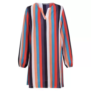 Striped Colorful Shift Mini Dress -
