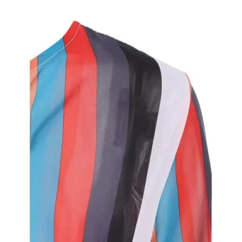 Striped Colorful Shift Mini Dress -