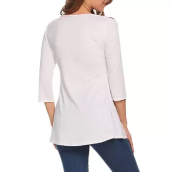 triped Pocket Casual T-shirt - Lava Red