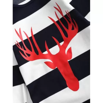 Striped Print atching Family Christmas Sleeping Dress -  om