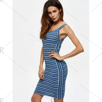 Stripes Sheath Tank Mini Dress - Stripe