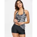 tripes trappy Tankini et - Black