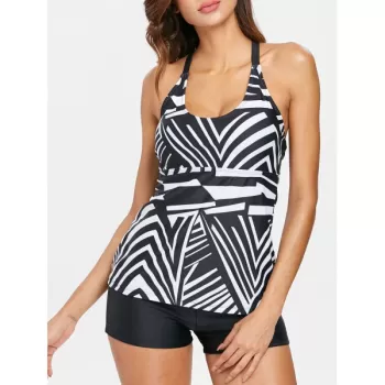 tripes trappy Tankini et - Black