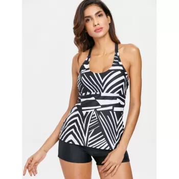 tripes trappy Tankini et - Black