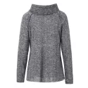 Stylish Cowl Neck Long Sleeve Spliced Women's Sweatshirt - Gray
