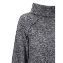 Stylish Cowl Neck Long Sleeve Spliced Women's Sweatshirt - Gray