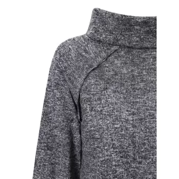 Stylish Cowl Neck Long Sleeve Spliced Women's Sweatshirt - Gray