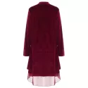Stylish Long Sleeve Swingy Velvet Women's Coat - Claret
