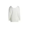Stylish Round Neck ong Sleeve Backless oose-Fitting Women's Knitwear - Milk White