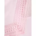 Three Quarter Sleeve Lace Insert Blouse - Pink