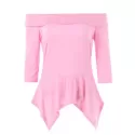 Three Quarter Sleeve Skirted T-shirt - ight Pink
