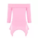 Three Quarter Sleeve Skirted T-shirt - ight Pink