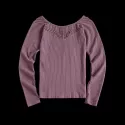 Thumbhole Eyelet Long leeve port Top - Purple