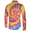 Tie Dye Print Hidden Button Shirt -