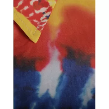 Tie Dye Print Hidden Button Shirt -