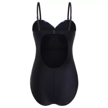 Tie Dye Push Up One-piece Cut Out wimsuit - Blue