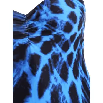 Tie Dye Push Up One-piece Cut Out wimsuit - Blue