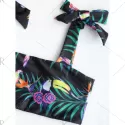 Tied houlder Flower Pattern Bikini et -