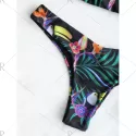 Tied houlder Flower Pattern Bikini et -