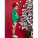 Tree Snowman Print Striped Family Christmas Pajamas - Light Sea Green Dad