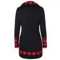 Turtleneck Tartan Asymmetrical Sweatshirt - Black
