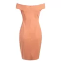 Twist Front Off The Shoulder Dress - Orange