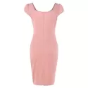 Twisted Chest Summer Plain Dress - Pink