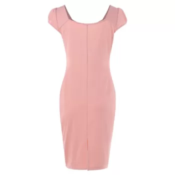 Twisted Chest Summer Plain Dress - Pink