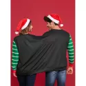 Two Person Christmas Tree Sweatshirt Pajamas - Black