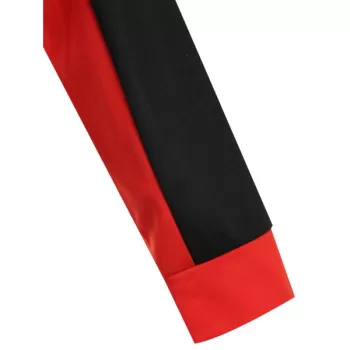 Two Tone Short Sweatshirt with Half Zipper -