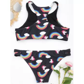Unicorn Rainbow Racerback Bikini Swimwear -
