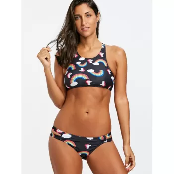 Unicorn Rainbow Racerback Bikini Swimwear -