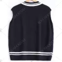 V-Neck Cable-Knit Striped Knitwear - Cadetblue One