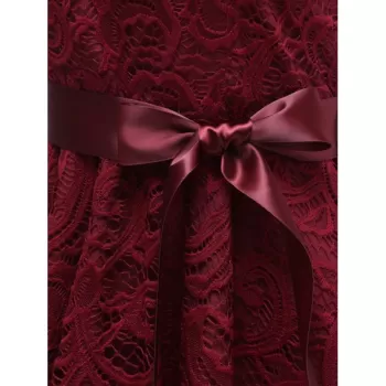 V Neck ace A ine Sleeveless Dress - Red Wine