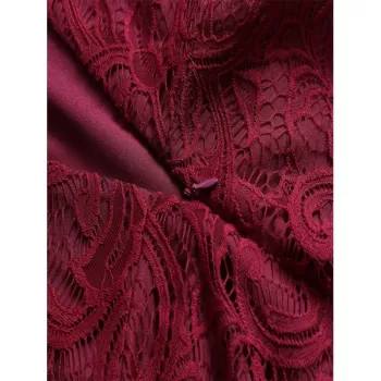 V Neck ace A ine Sleeveless Dress - Red Wine