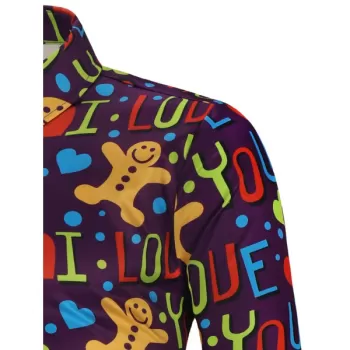 Valentine's Day etters Heart Print Casual Shirt -