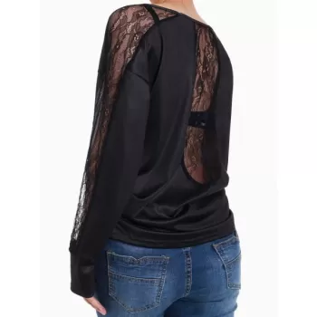 Vampire Cat Dolman leeves Ruched Halloween Tee - Black