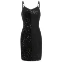 Velvet tar Lace Panel Cami Dress - Black