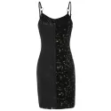 Velvet tar Lace Panel Cami Dress - Black