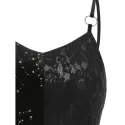 Velvet tar Lace Panel Cami Dress - Black