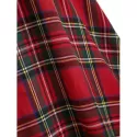Vintage Lace Insert Plaid Pin Up Dress - Red