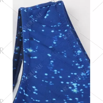 Vintage nowflake Cottage Print Christmas Dress - Cerulean