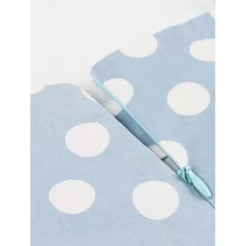 Vintage Spaghetti Strap Polka Dot Flare Dress - Blue Gray