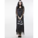 Women\'s Zombie Ghost Bride Fancy Dress Halloween Costume - Black And Grey