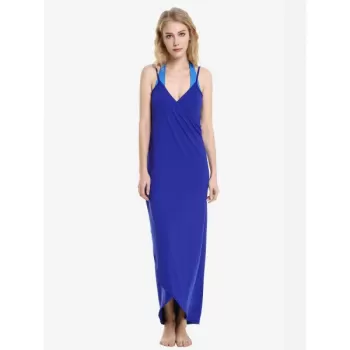 ZAN.TYLE Beach Cover Up Wrap Dress - Blue