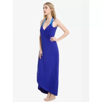 ZAN.TYLE Beach Cover Up Wrap Dress - Blue