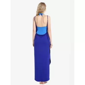 ZAN.TYLE Beach Cover Up Wrap Dress - Blue